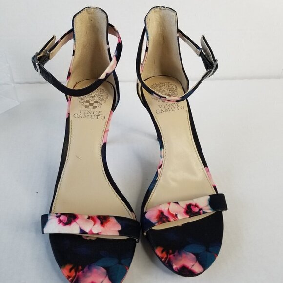 Vincent Camuto Feminine All Over Floral Print Jesta Heel Peep Toe Sandals Sz 7 - Picture 12 of 15